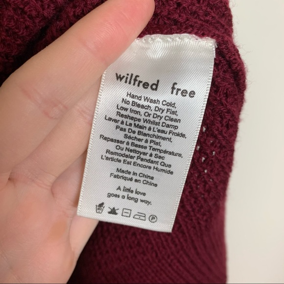Wilfred Free Merino Wine Textured Pullover Sweater Women’s Size Small - Picture 7 of 7